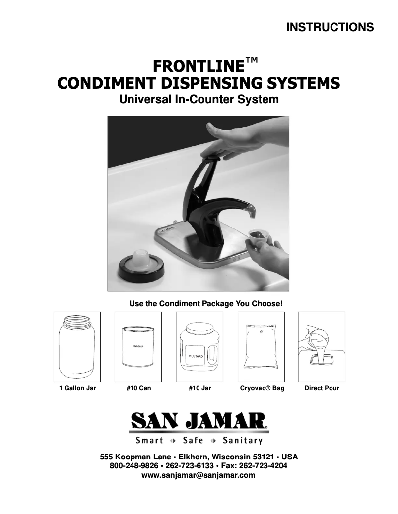 Page n°1 - Manuel utilisateur San Jamar P4100