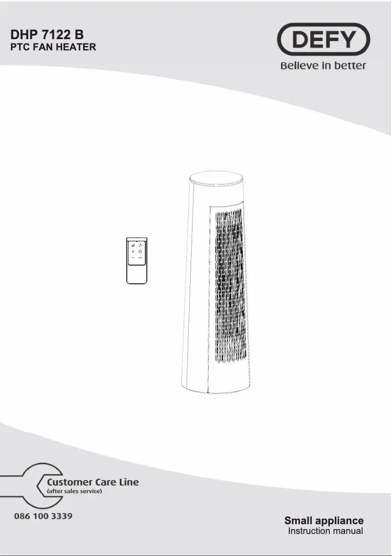 Page 1 de la notice Manuel utilisateur Defy DHP7122W