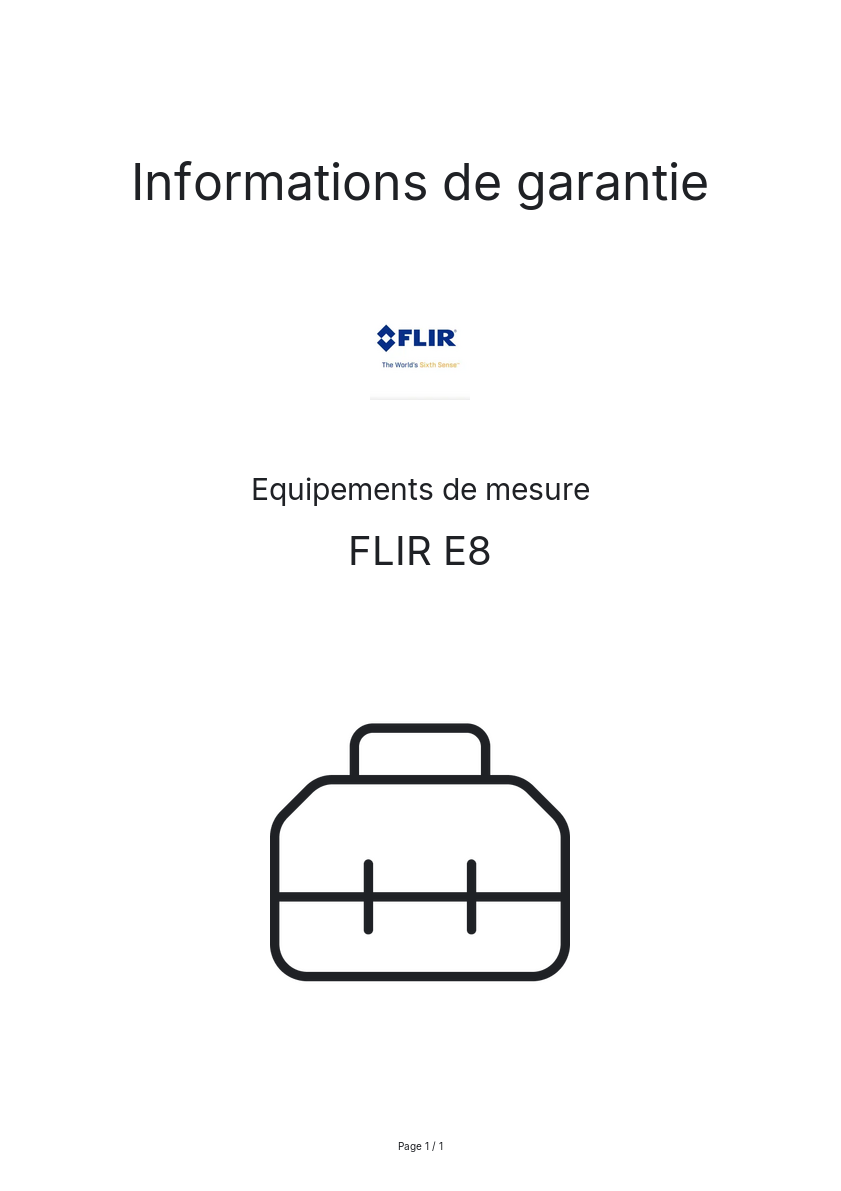 Image de la première page du manuel de l'appareil E8