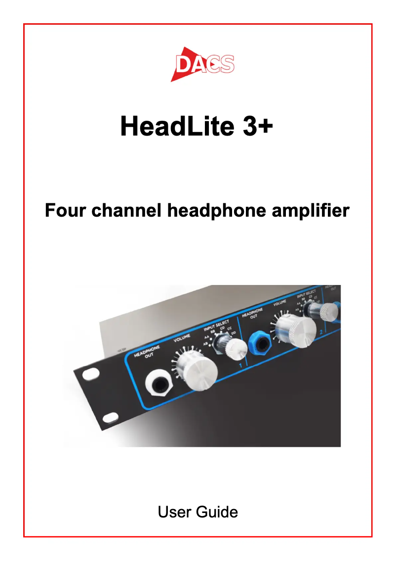 Page n°1 - Manuel utilisateur DACS Audio HeadLite 3+