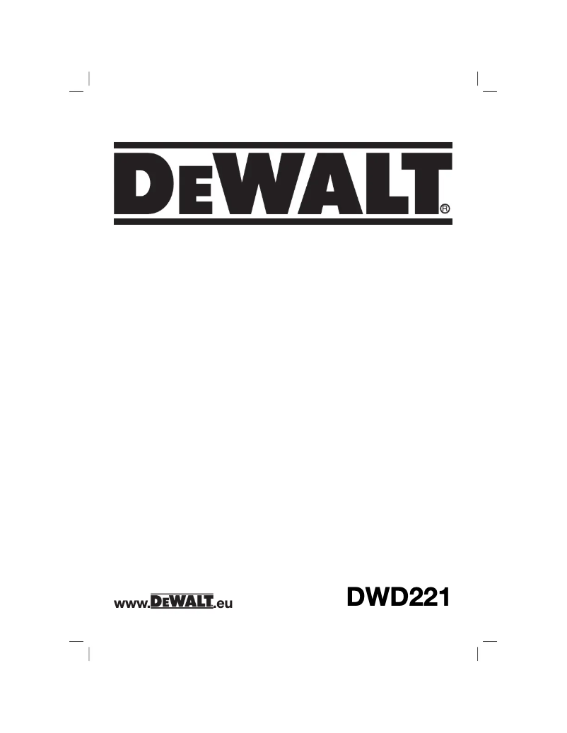 Page 1 de la notice Manuel utilisateur DeWalt DWD221
