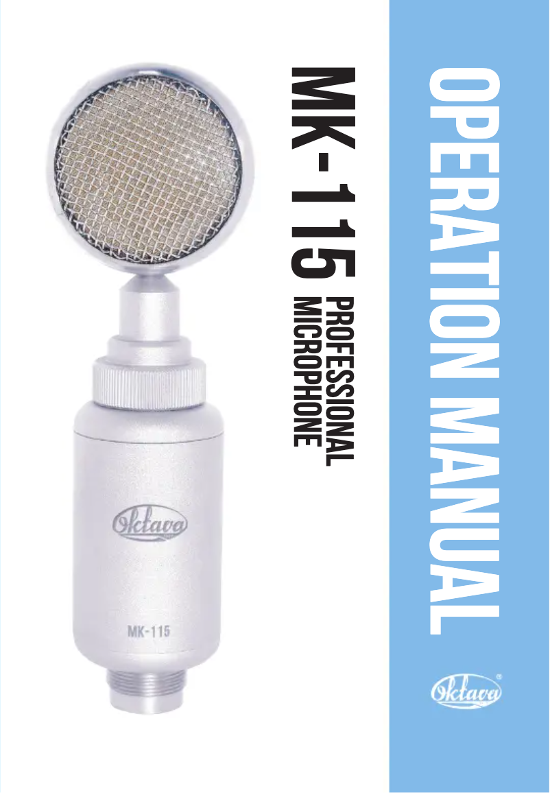 Page 1 de la notice Manuel utilisateur Oktava MK-115