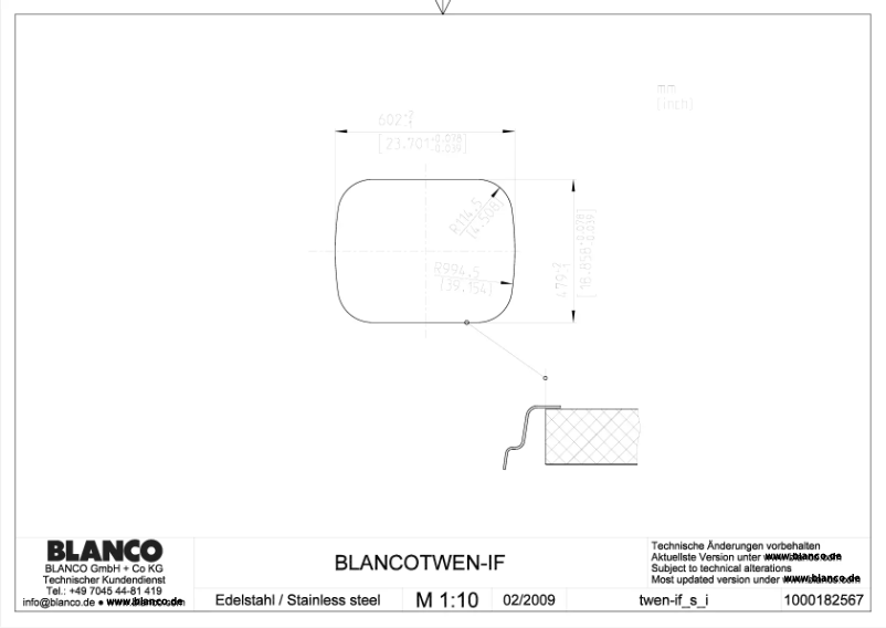 Page 1 de la notice Manuel utilisateur BLANCO TWEN-IF