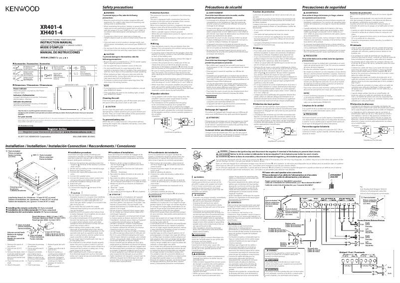 Page 1 de la notice Manuel utilisateur Kenwood XR401-4