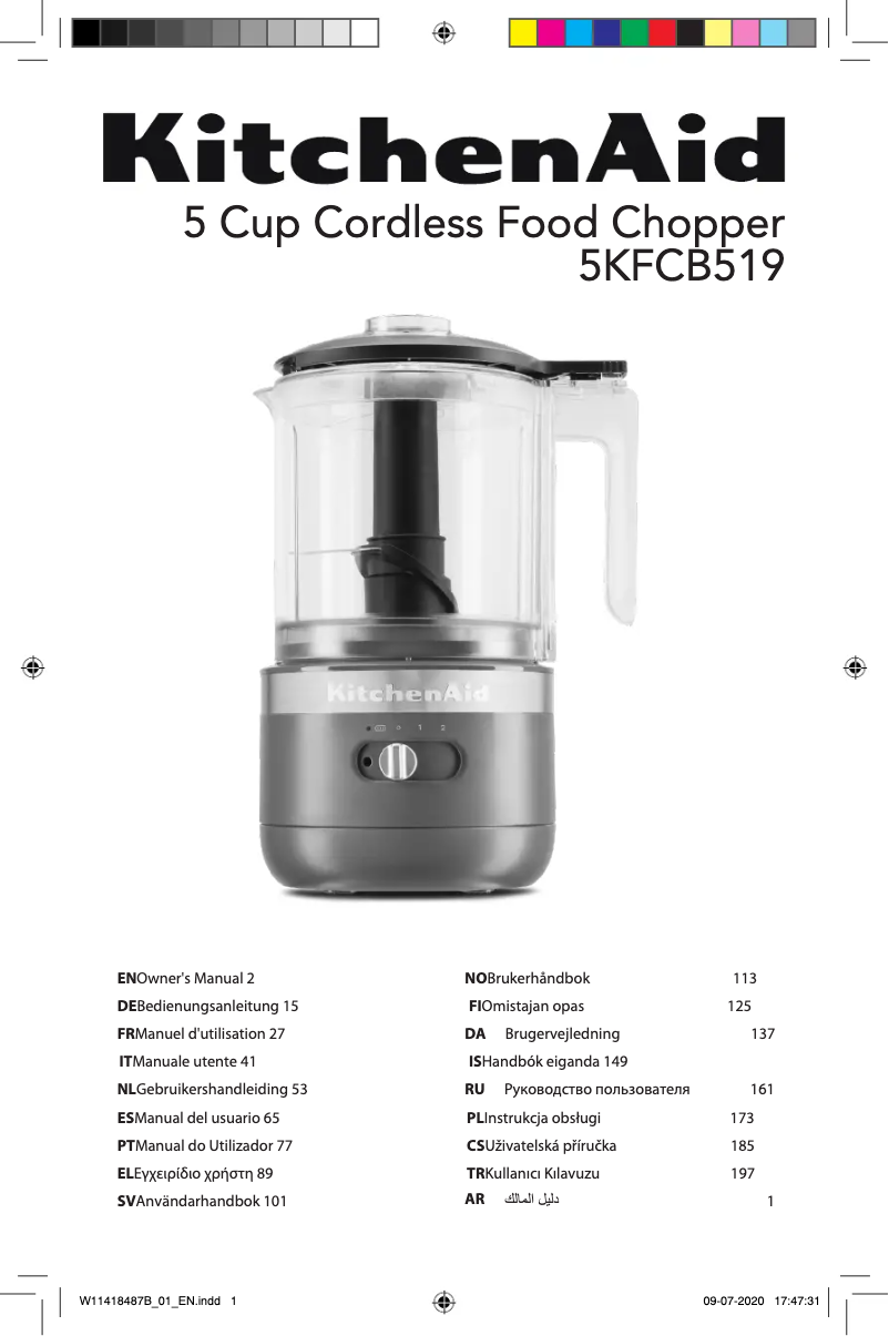 Página 1 del manual Manual de usuario KitchenAid 5KFCB519