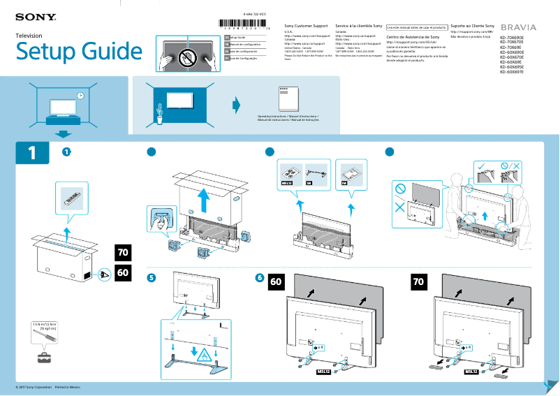 Page n°1 - Guide d'installation Sony KD-70X690E