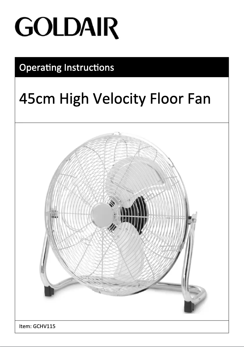 Page 1 de la notice Manuel utilisateur GoldAir GCHV115