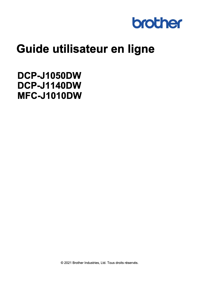 Page n°1 - Manuel utilisateur Brother DCP-J1050DW