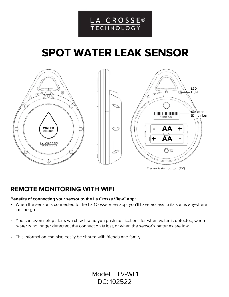 Página 1 del manual Manual de usuario La Crosse Technology LTV-WL1