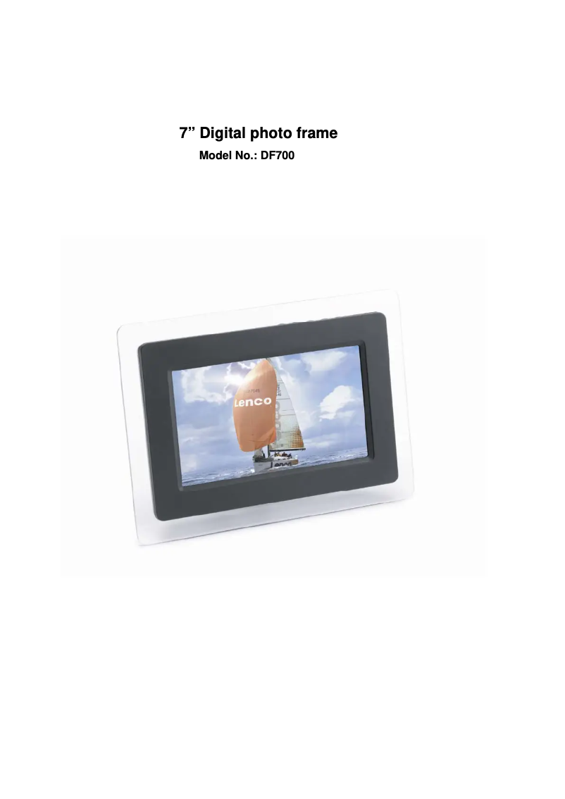 Imagen de la primera página del manual del dispositivo DF-700