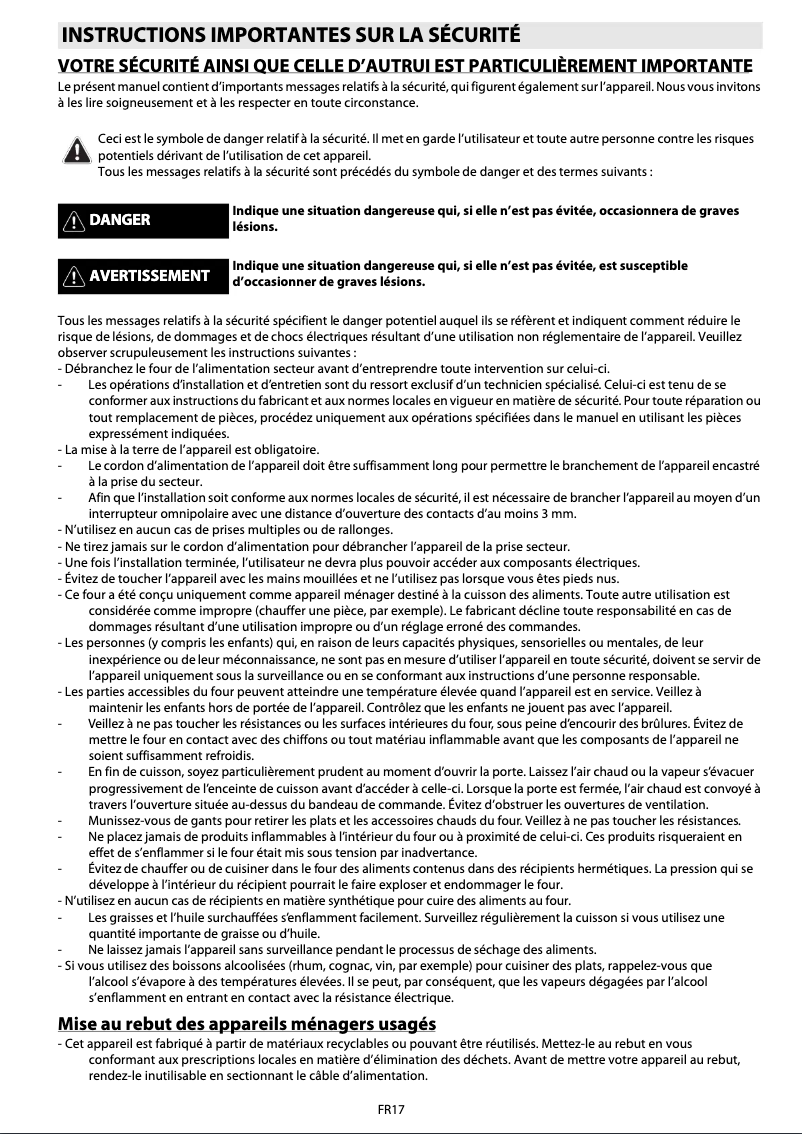 Page 1 de la notice Manuel utilisateur Whirlpool AKZ 670/IX