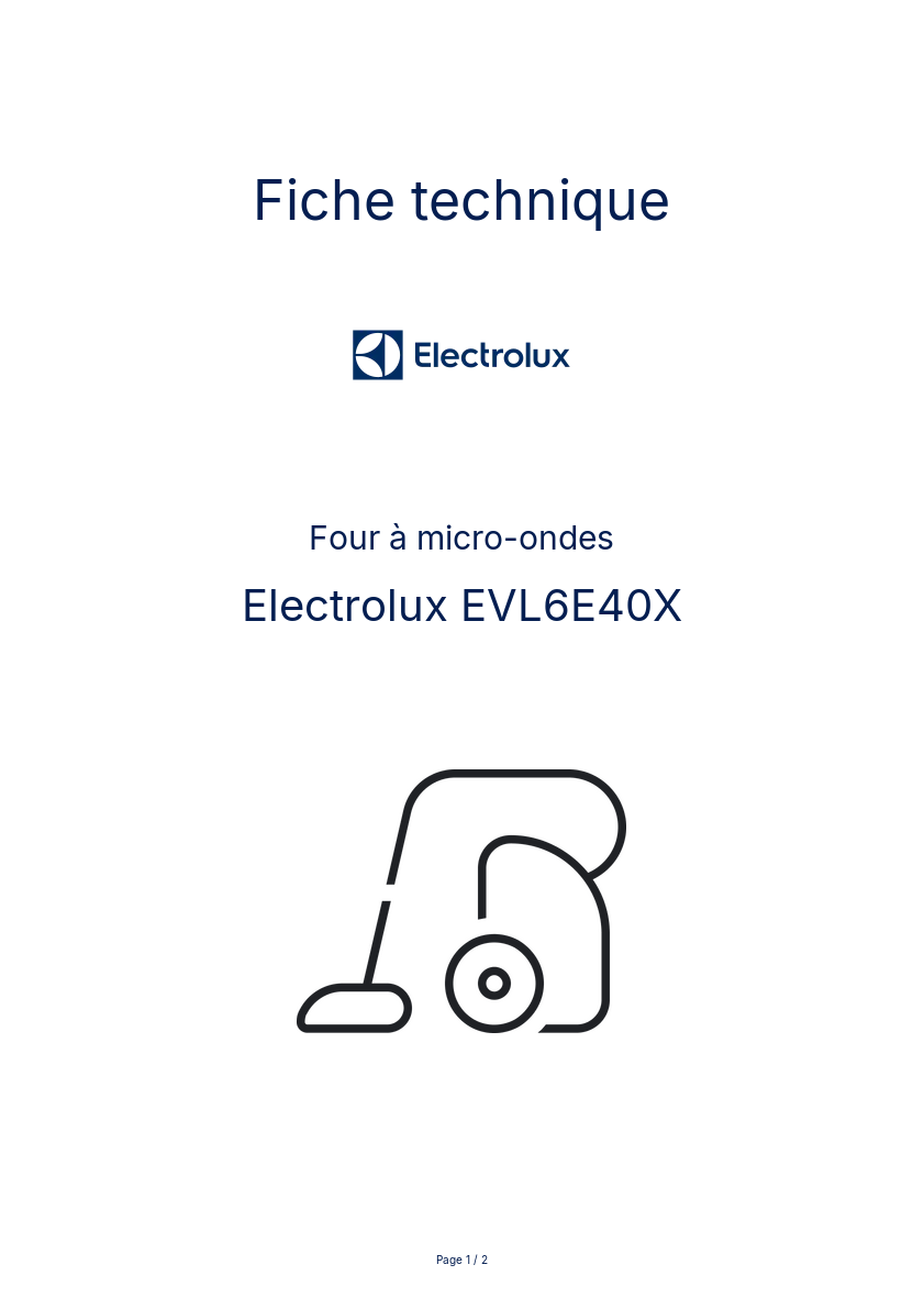 Page n°1 - Fiche technique Electrolux EVL6E40X