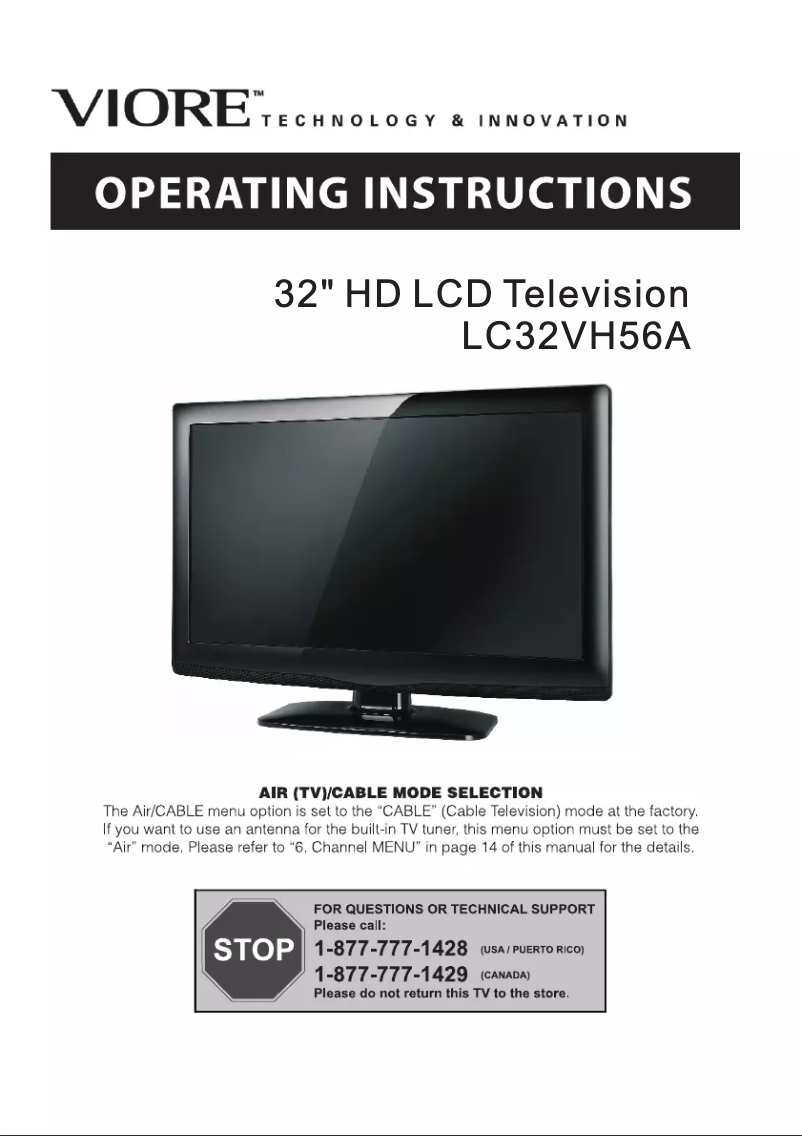 Page n°1 - Manuel utilisateur Viore LC32VH56A