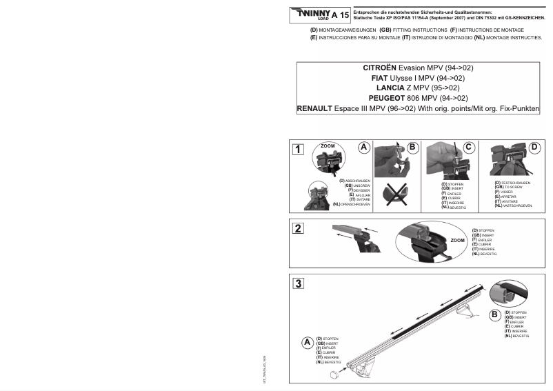 Page 1 de la notice Manuel utilisateur Twinny Load A 15
