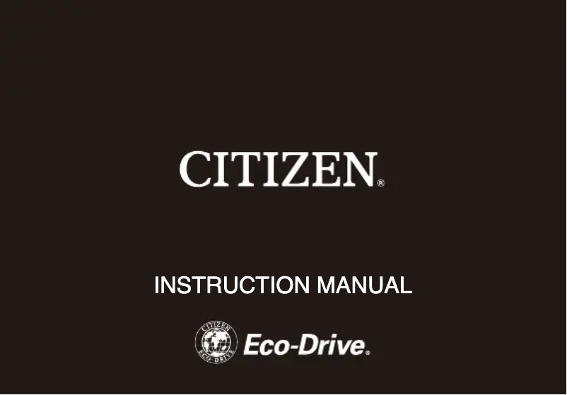 Page n°1 - Manuel utilisateur Citizen Eco-Drive CA447708X