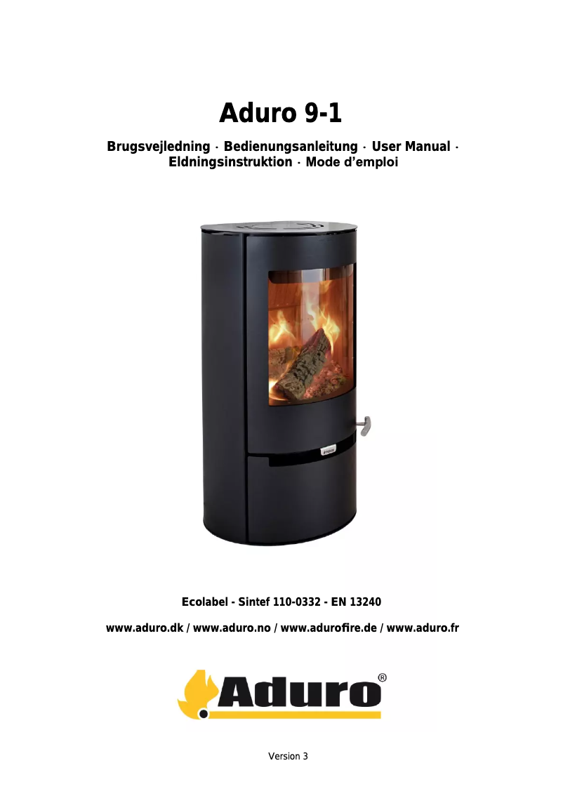 Page n°1 - Manuel utilisateur Aduro 9-1