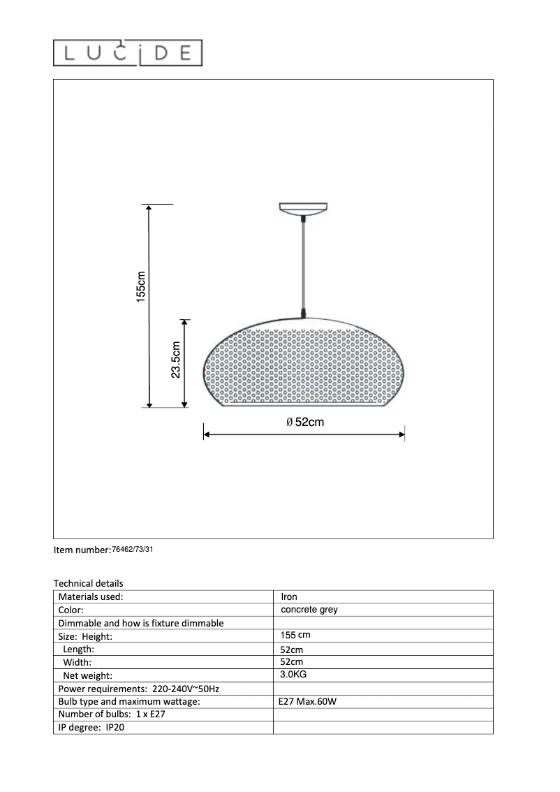 Page 1 de la notice Manuel utilisateur Lucide Colando