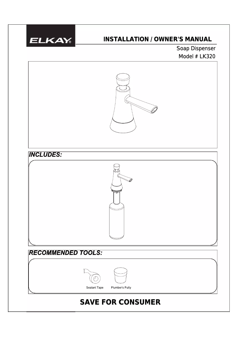 Imagen de la primera página del manual del dispositivo LK320AS