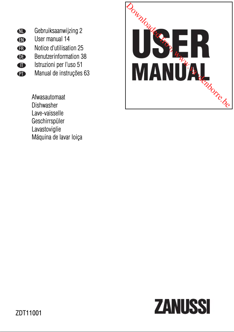 Image de la première page du manuel de l'appareil ZDT11001
