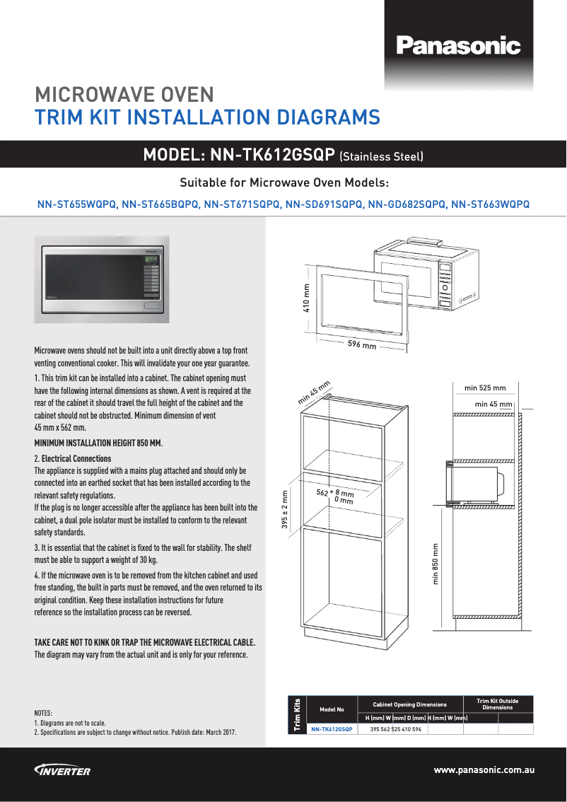 Image de la première page du manuel de l'appareil NN-TK612GSQP