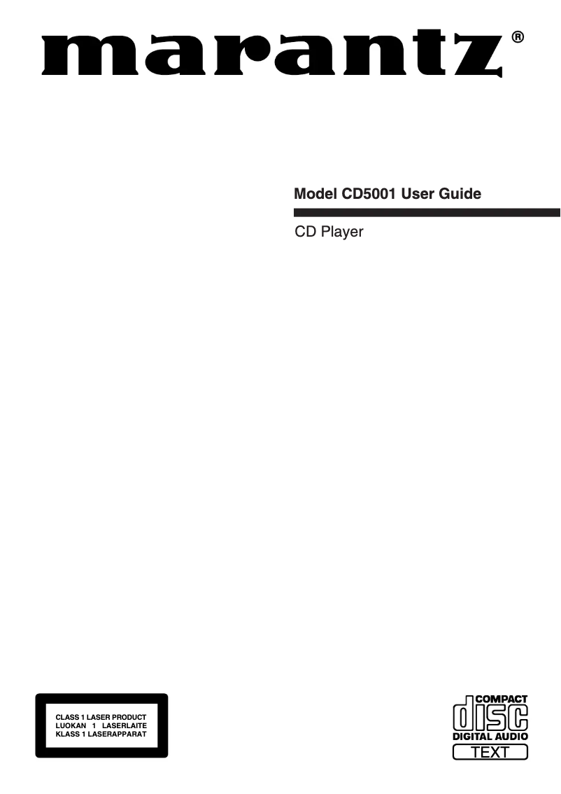 Página 1 del manual Manual de usuario Marantz CD5001