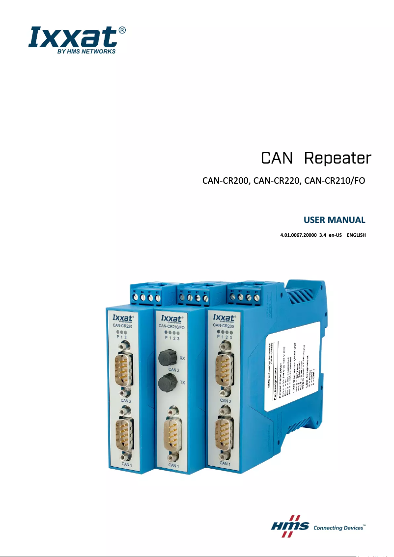 Page n°1 - Manuel utilisateur Ixxat CAN-CR200