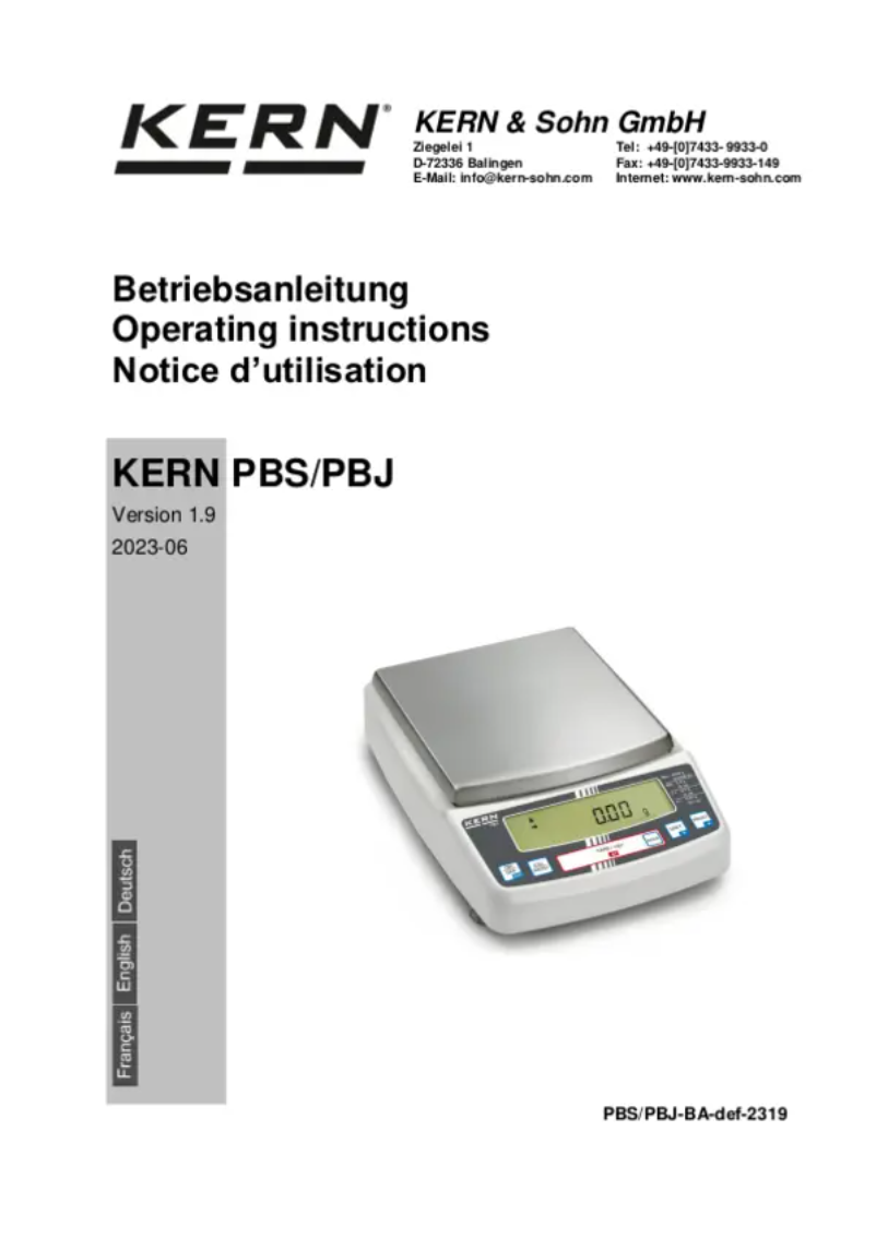 Image de la première page du manuel de l'appareil PBS 4200-2M