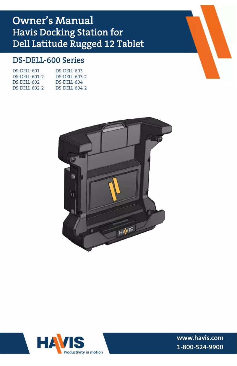 Page 1 de la notice Manuel utilisateur Havis DS-DELL-604