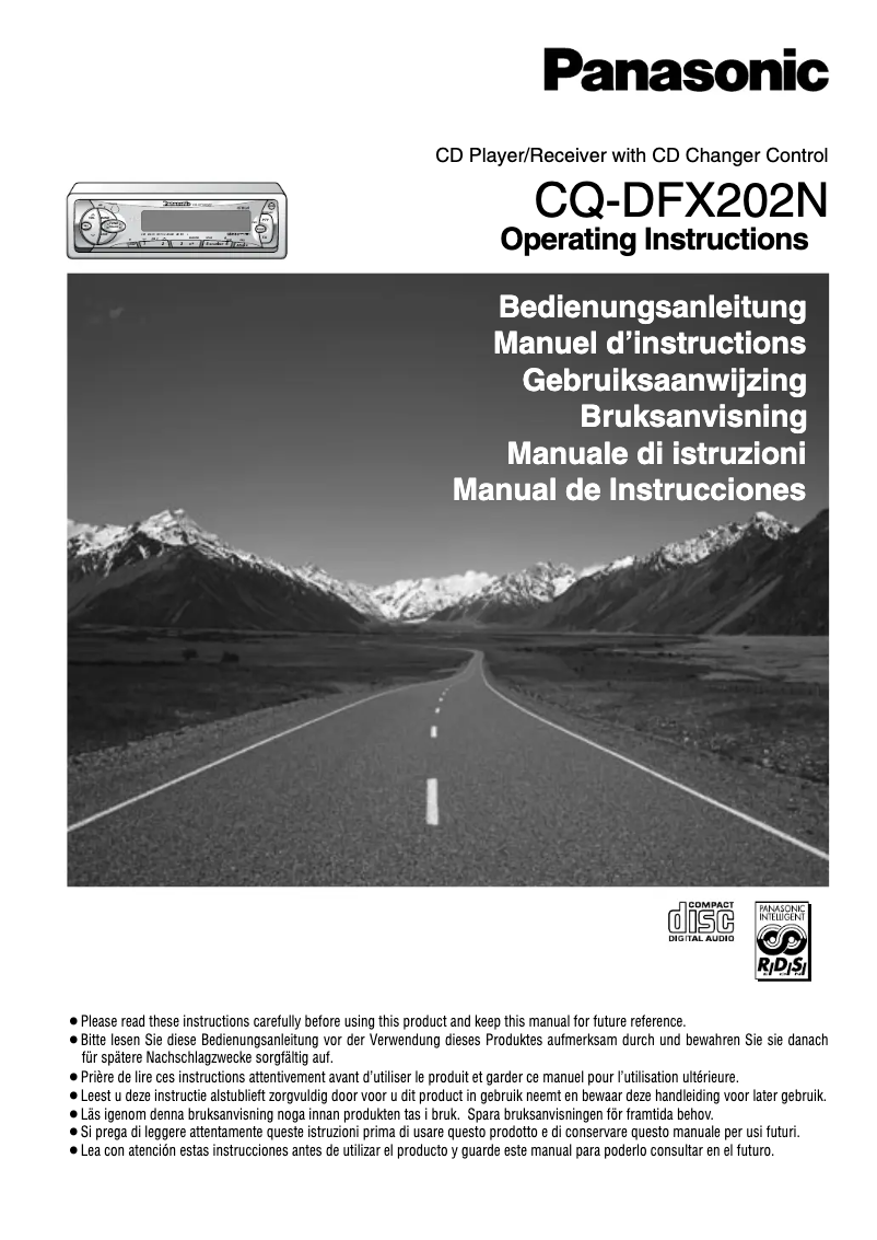 Page 1 de la notice Manuel utilisateur Panasonic CQ-DFX202N