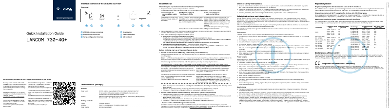 Página 1 del manual Guía de instalación Lancom 730-4G+
