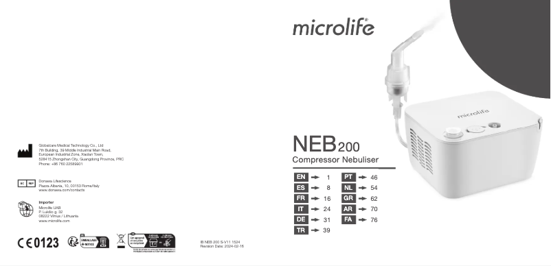 Image de la première page du manuel de l'appareil NEB 200