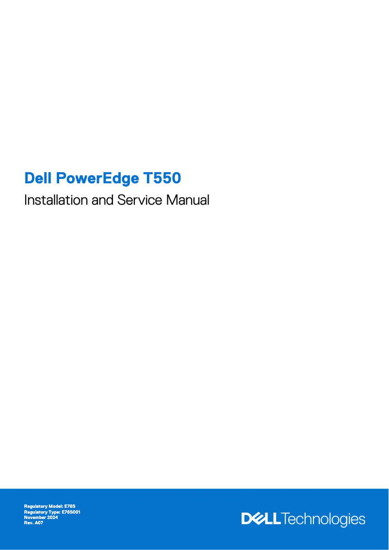 Page 1 de la notice Manuel utilisateur Dell PowerEdge T550