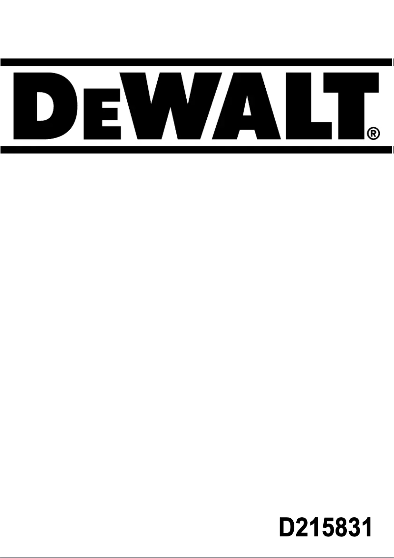 Page n°1 - Manuel utilisateur DeWalt D215831