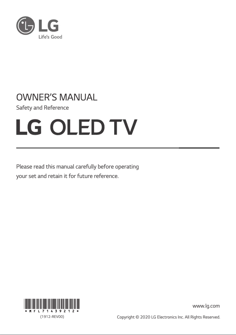 Imagen de la primera página del manual del dispositivo OLED55CXPTA