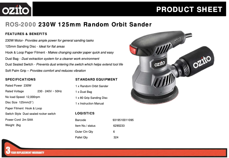 Image de la première page du manuel de l'appareil ROS-2000