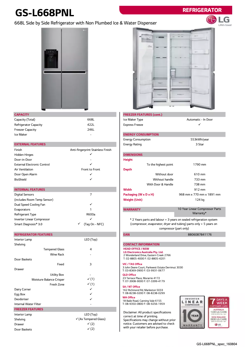 Image de la première page du manuel de l'appareil GS-L668PNL