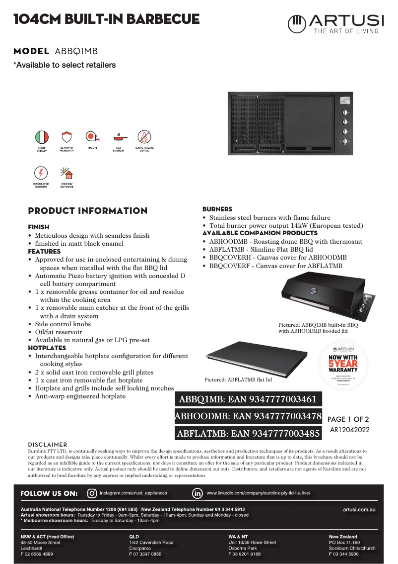 Image de la première page du manuel de l'appareil ABBQ1MB