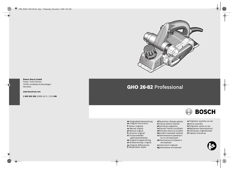 Image de la première page du manuel de l'appareil GHO 26-82