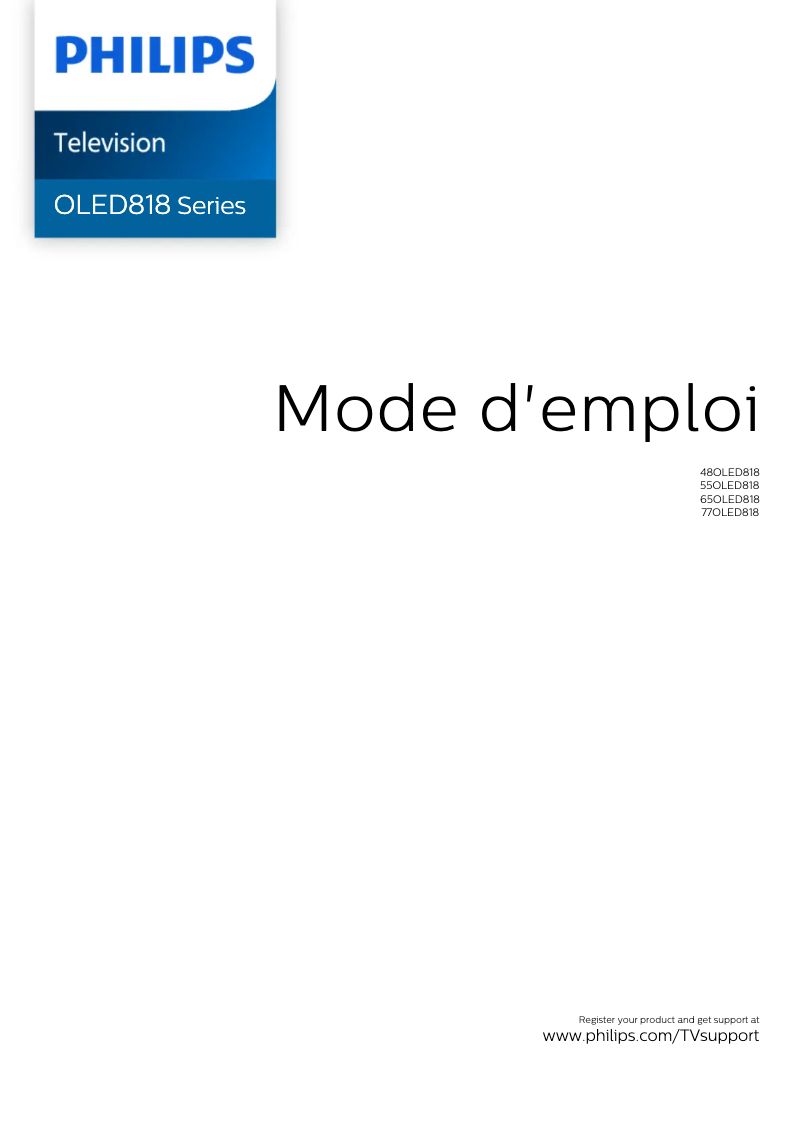 Image de la première page du manuel de l'appareil 48OLED818