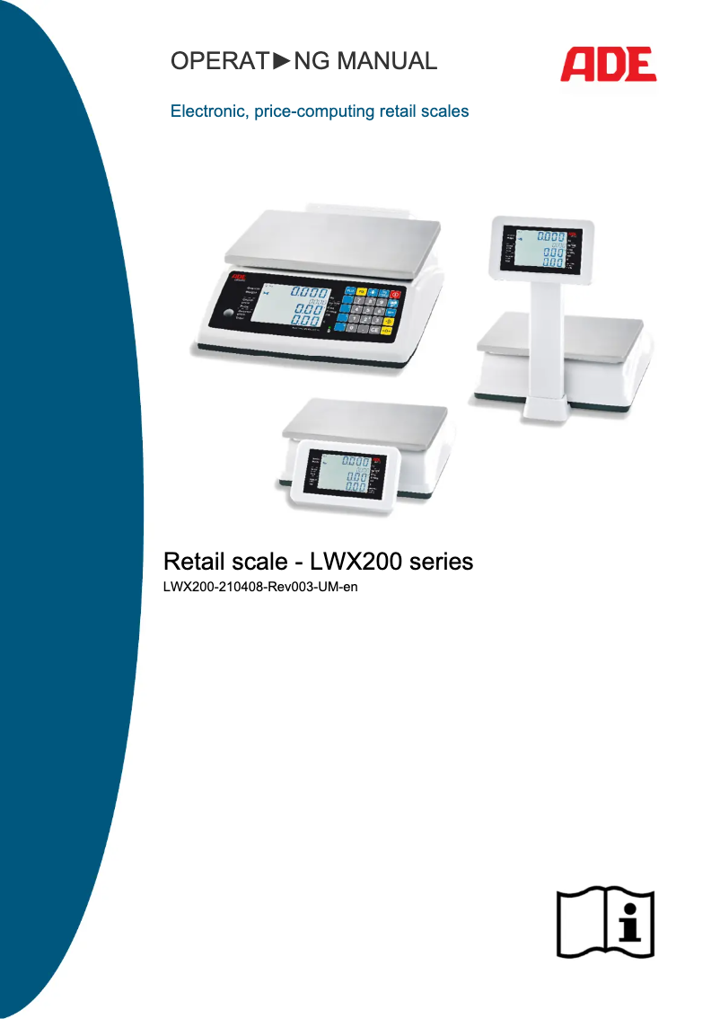 Page n°1 - Manuel utilisateur ADE LWX200