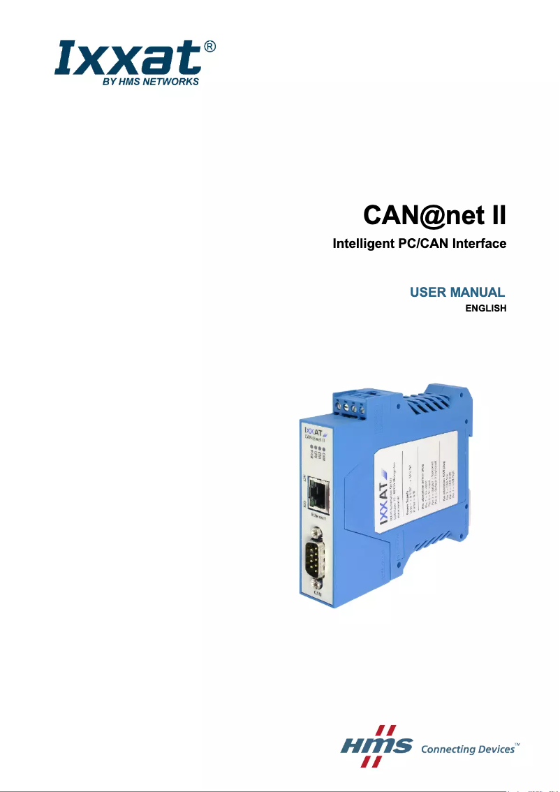 Page n°1 - Manuel utilisateur Ixxat CAN@net II/VCI