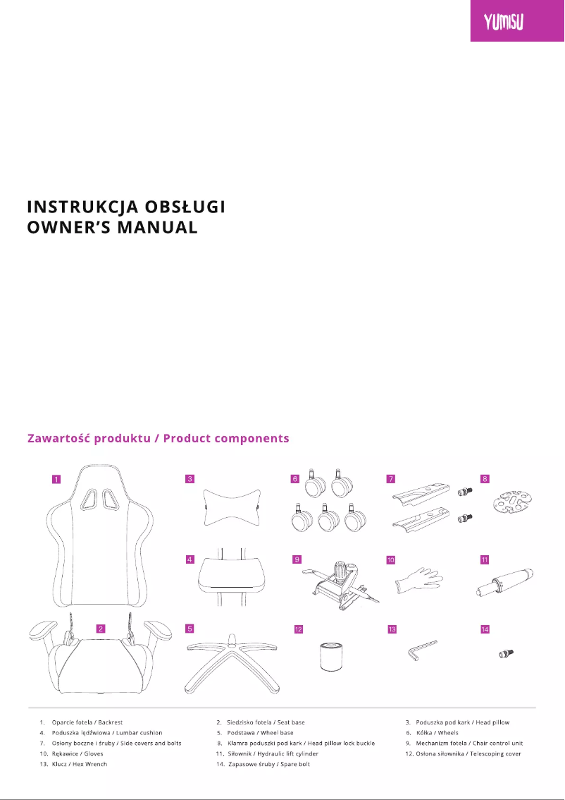 Page 1 de la notice Manuel utilisateur Yumisu 2050X