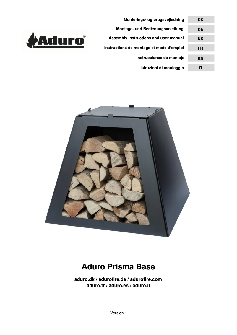 Image de la première page du manuel de l'appareil Prisma Base