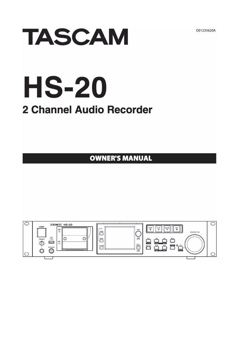 Página 1 del manual Manual de usuario Tascam HS-20