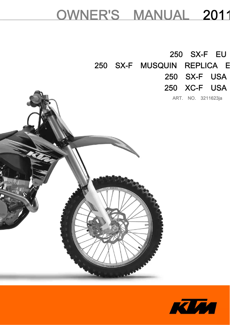 Image de la première page du manuel de l'appareil 250 XC-F (2011)