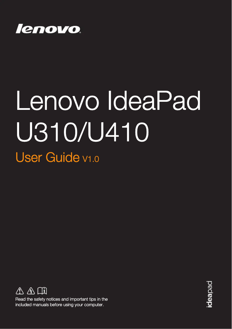 Page n°1 - Manuel utilisateur Lenovo IdeaPad U410