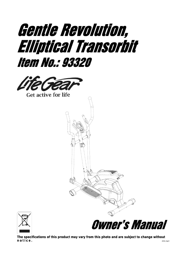 Page n°1 - Manuel utilisateur Life Gear Gentle 93320