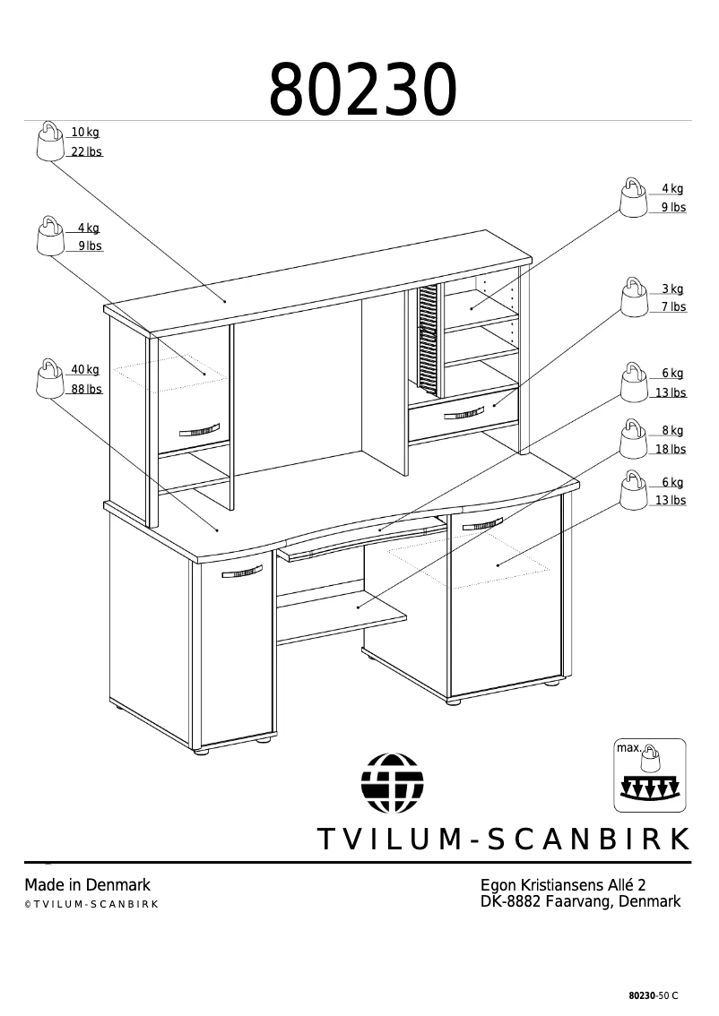 Page n°1 - Manuel utilisateur Tvilum 80230