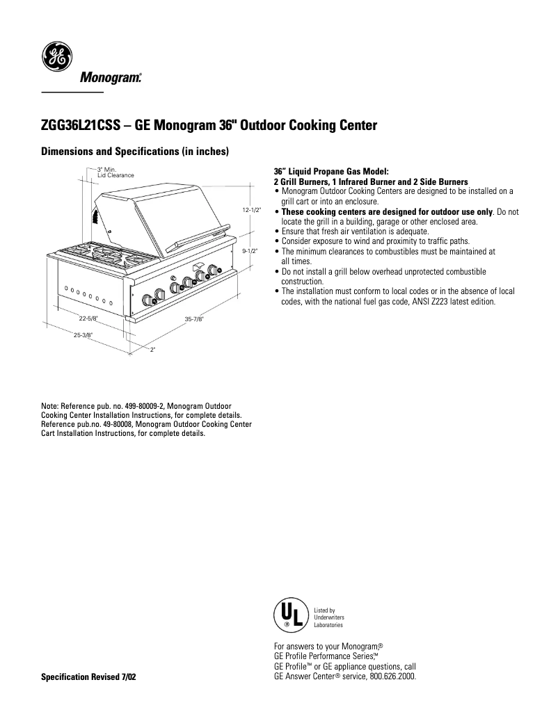 Image de la première page du manuel de l'appareil ZGG36L21CSS