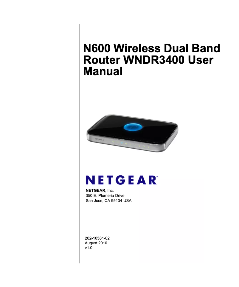 Page 1 de la notice Manuel utilisateur Netgear RangeMax WNDR3400